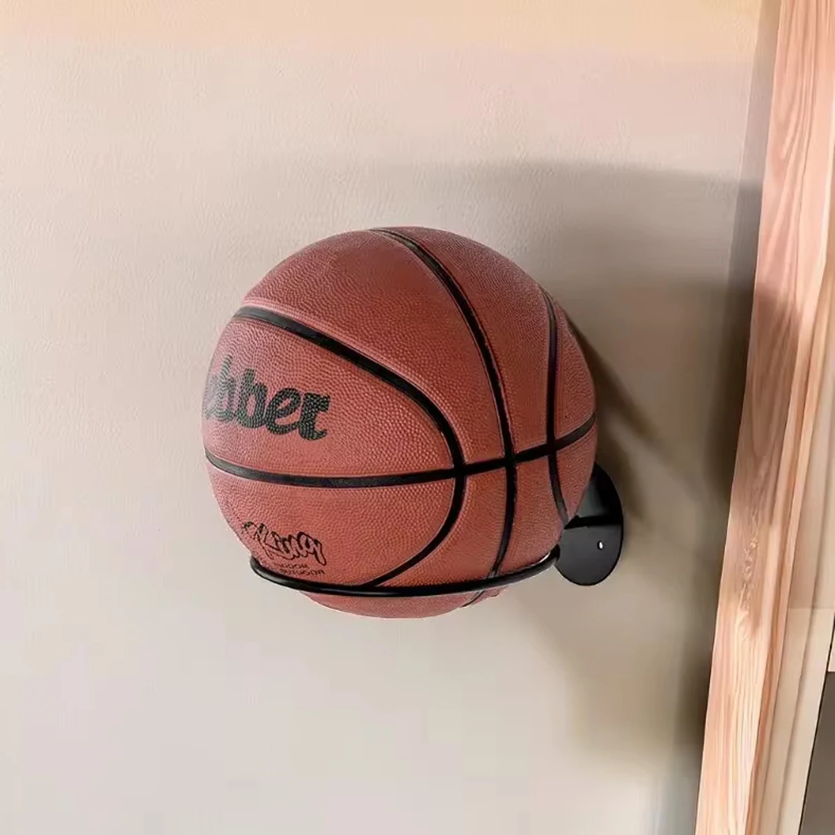 Metal Wall Sports Ball Display Stand For Basketball, Football, Netballs White