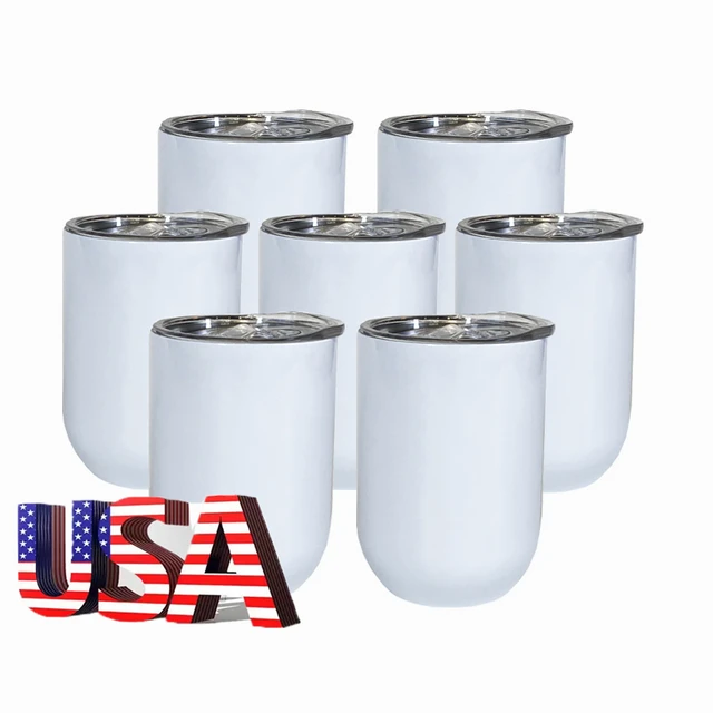 (Pack of 20) 12oz White Classic Sublimation Wine Tumbler