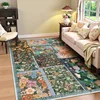 Fashion Living Room Carpet Retro Floral Luxury Bedroom Plush Rug Machine Washable Non-slip Sofa Coffee Table Mat Ковер Tapete 러그 3