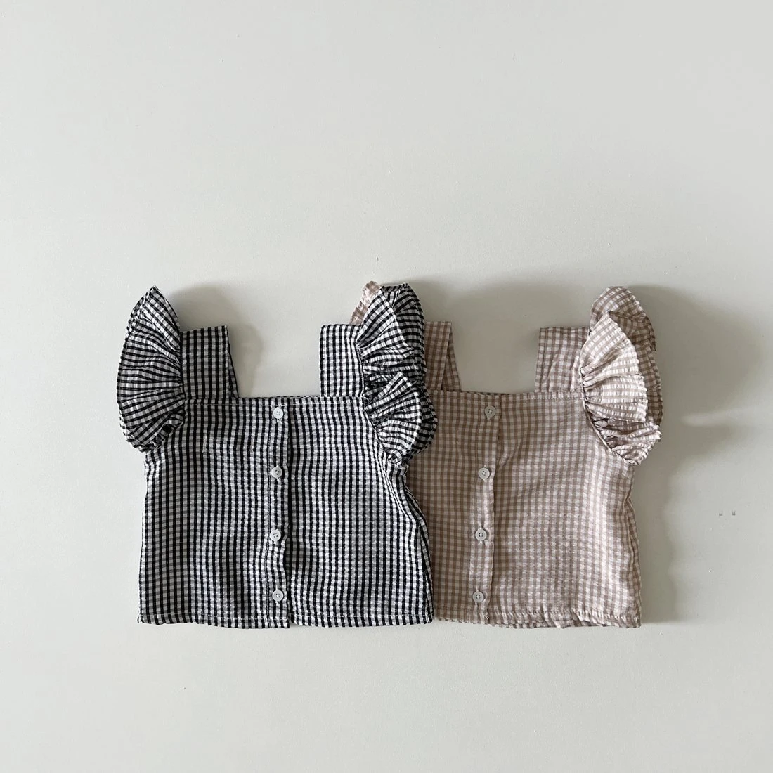 Summer Kids Lattice Tank Top and Shorts Set for Girls