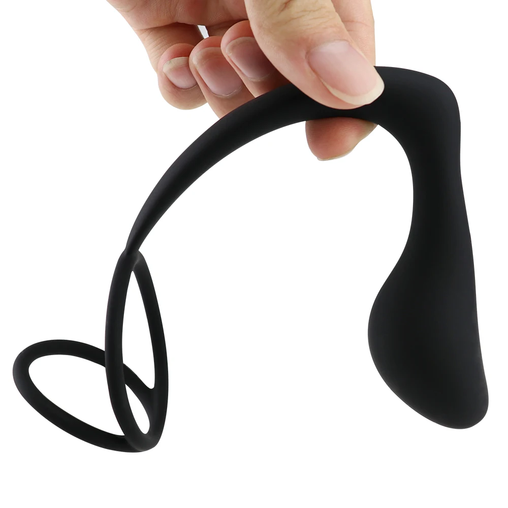Plug Anal Silicone Jouet Érotique Masseur De La Prostate Masculine Double Anneau Butt Plug Pour Hommes Érotique Adult Sex Toys_voghion.com