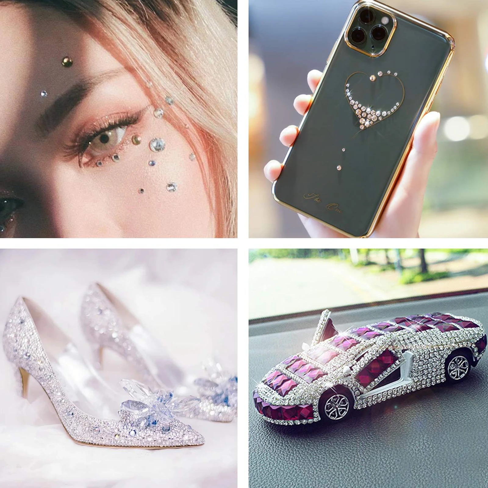 Clear Assorted Size Rhinestones Stickers Self Adhesive Bling Gems Jewels for Hair Face Nail Makeup Clothes Shoes DIY 1725pcs decorative stickers self adhesive stickers stationery stickers paper stickers adhesive stickers handbook stickers diy scrapbooking accessories stationery supplies