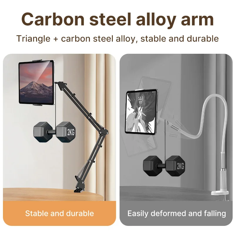 Metal Tablet Stand 360 ° Braço Longo Tablet Smartphone Cama Área de Trabalho Suporte Preguiçoso Suporte Microfone Braço Boom 4.612.9 Ulanzi-t2 - Image 3