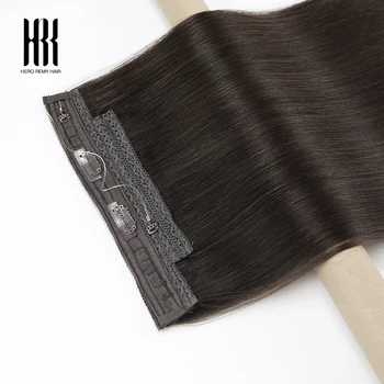 Halo Hair Extensions 100% Remy Human Hair 16-22 Inch Hidden Wire Removable Velcro Clip In Hair Human Remy Fish Line Extensions