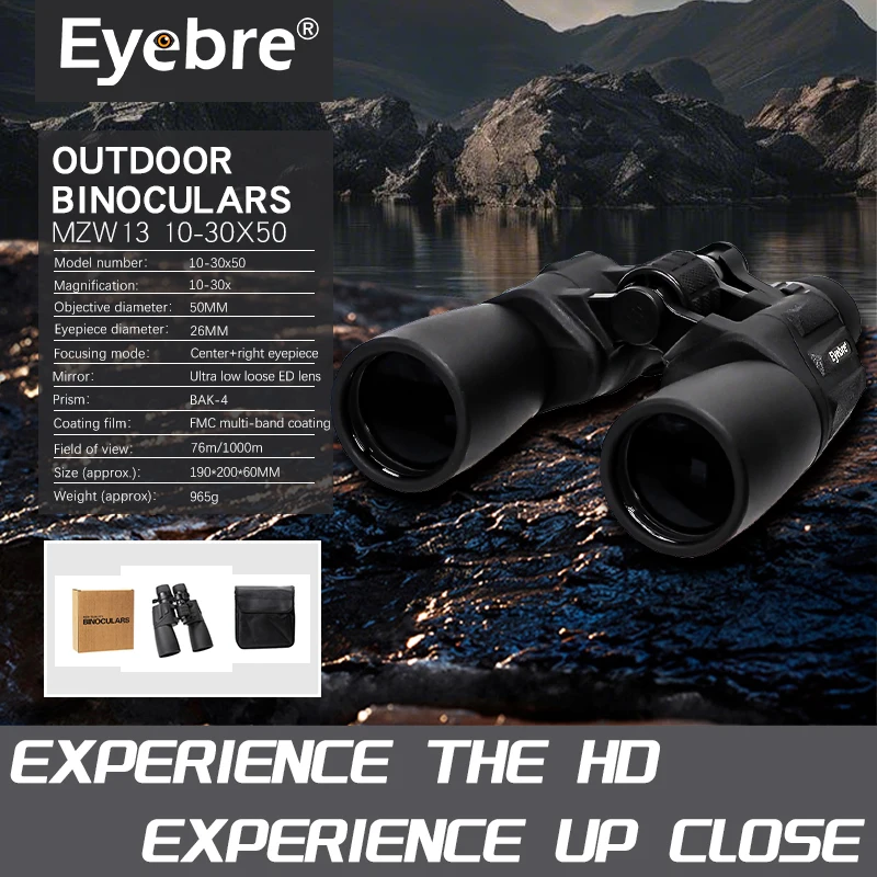 Eyebre New MZW13 10-30x50 Binoculars BAK4 Prism With High-Definition Zoom And High Magnification For Outdoor High-End Telescopes 6