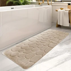 Large Non - slip Absorbent Bathroom Floor Mat - Long Strip Design, 19.7x47.2in, Home Decor Rug - 60cmx200cm (Apricot)