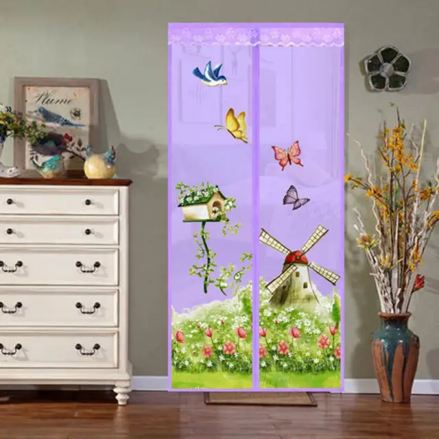 Nyomtatási Ajtófüggöny Szélmalom Pillangó Szúnyogok Mágneses Ajtó Képernyő Függöny Nyári Háló Géz - Image 2