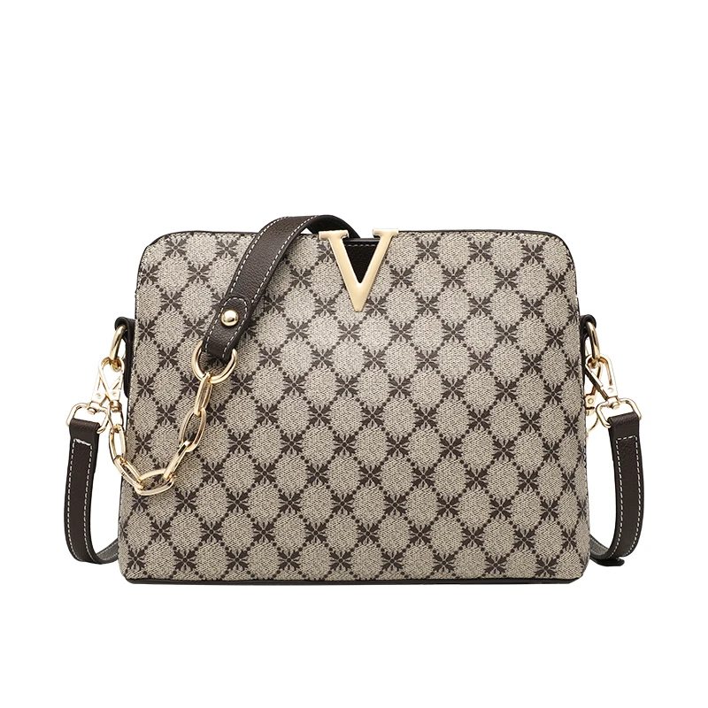 Women Luxury Designer Shoulder Bag Pu Leather Crossbody Messenger Female Bags Fashion Chain Sling Ladies Plaid Handbags