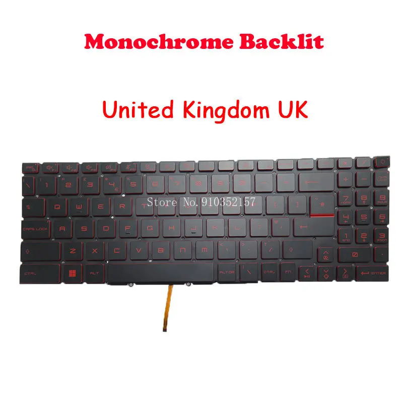 

GL66 GL76 Backlit Keyboard For MSI Pulse GL66-11U 11UCK 11UDK 11UEK 11UGKV GL76-11U 11UCK 11UDK/UEK 12U 12UEK 12UGK English US