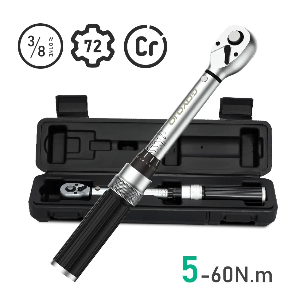 3/8&rdquo; Torque Wrench 5-60N.m Square Drive 1/4&rdquo; Pro Torque Wrench 5-25N.m Professional Bicycle Automotive Repair Tool