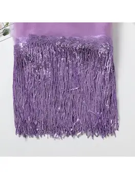 39BB 10 nappe con frange dal design a foglia scintillante per indumenti e decorazioni per casa