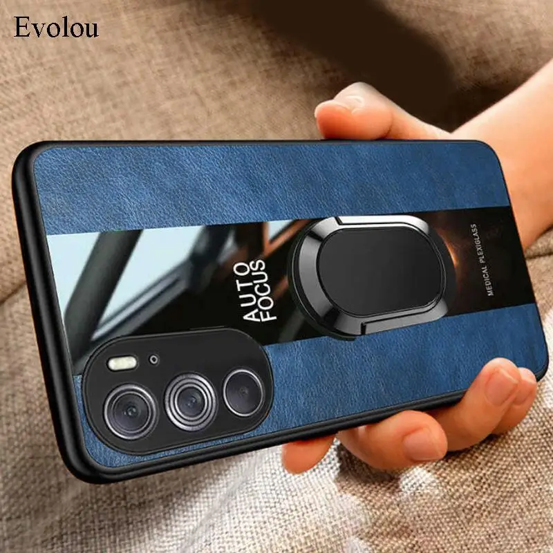 Custodia Per Telefono In Pelle Di Plexiglass Di Lusso Per Motorola Moto Edge S30 X30 Pro Custodia Antiurto Per Anello Magnetico Per Edge S30 G200