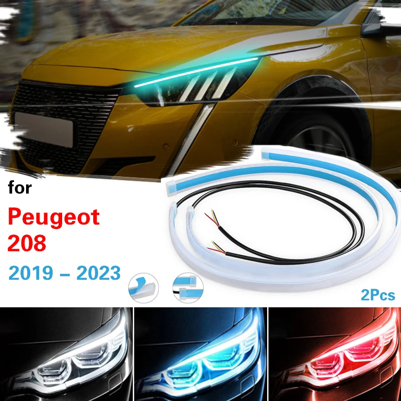 For Peugeot 208 2019-2023 Newest Start-Scan LED Car DRL Daytime