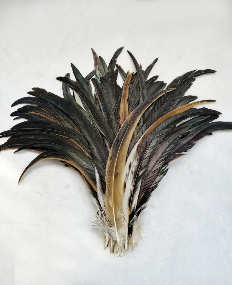 Natural Brown Rooster Tail Feather Accessories for DIY and Performance