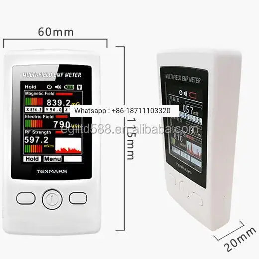 

TM-190 Gauss 3-axis Magnetic Electric RF Field Strength Digital Electromagnetic Radiation Detector EMF Meter