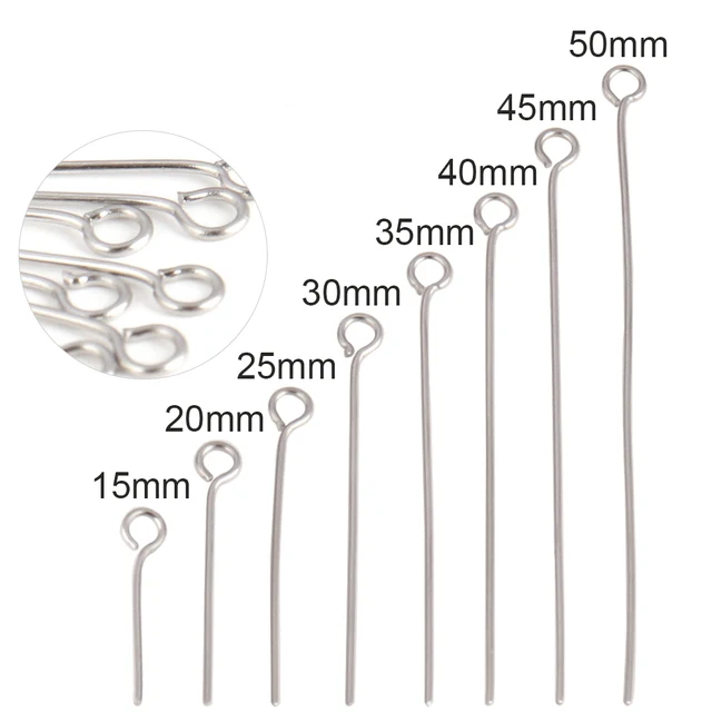 100pcs 316L Stainless Steel Flat Head Pin Earrings Jewellery Making