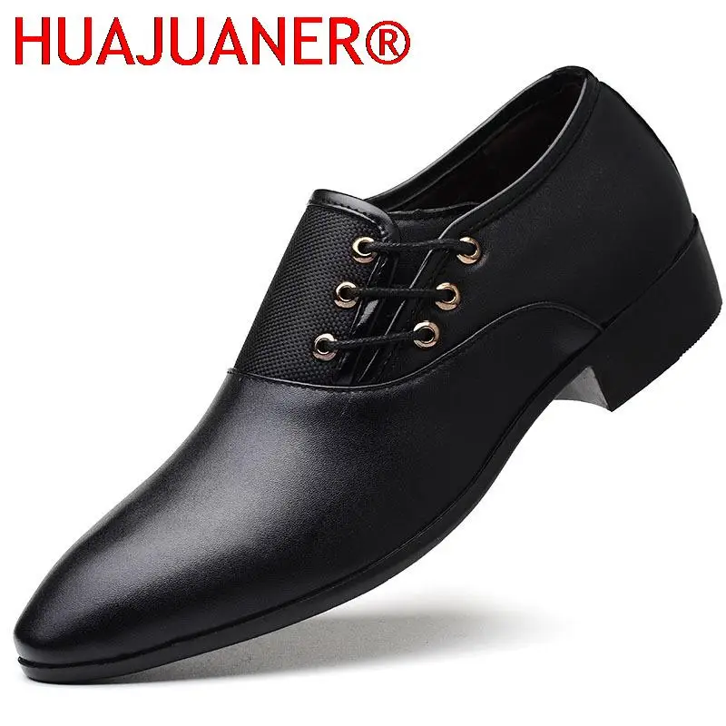 Dress Shoes for Men Cow Leather Round Toe Business Casual Big Size 38-48