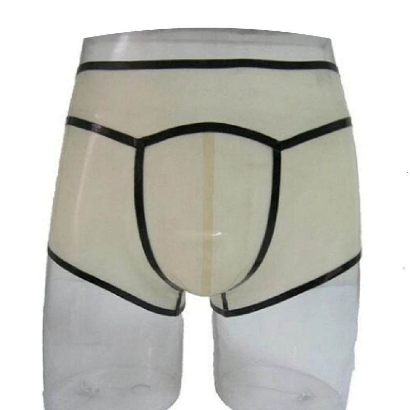 

Latex Shorts for men Trim color Underpants Splicing Pants handmade catsuits customization Contrast style
