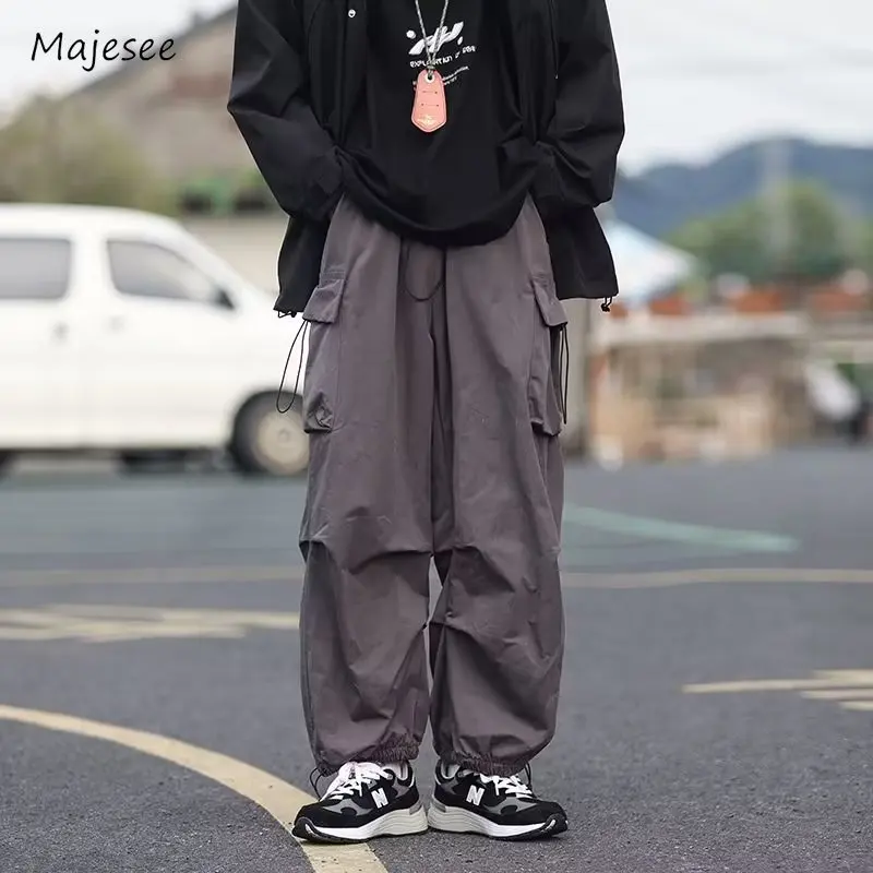 

Брюки мужские повседневные в стиле ретро, свободные штаны в стиле японского шикарного дизайна, Модные индивидуальные Новые Мягкие Универсальные Молодежные штаны с карманами