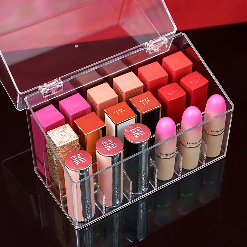 

Transparent Acrylic Lipstick Box Lip Glaze Lipstick Storage Box Simple Dust-proof Desktop Large-capacity Storage Display Stand