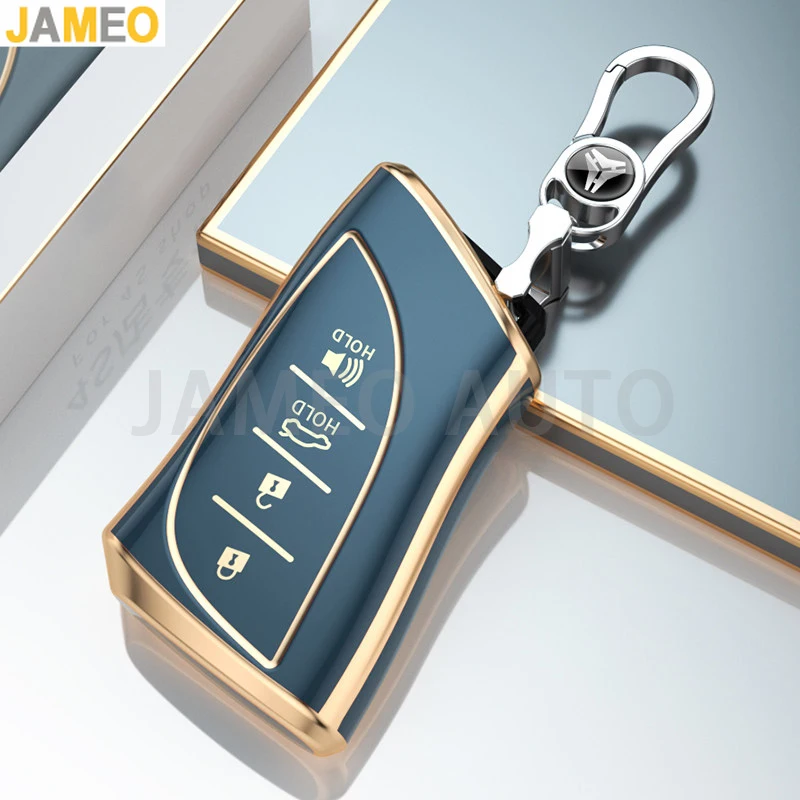 Premium Car Key Case Shell Cover with 4-Button Protection - Sleek Fob Accessory