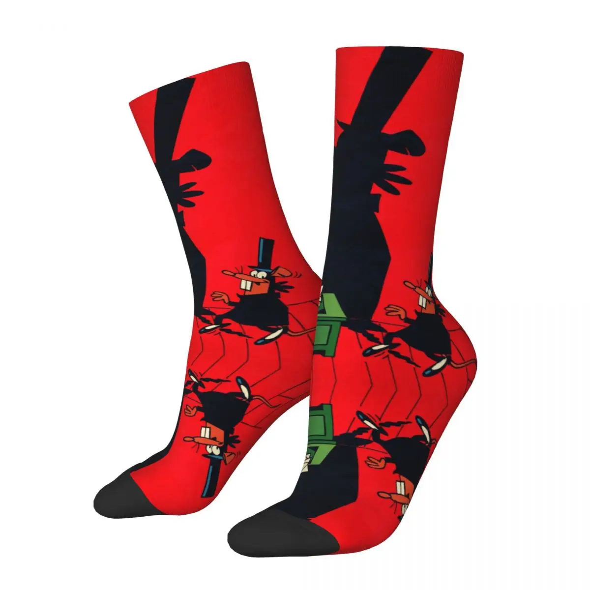 Funny Happy Men'S Compression Socks Anthracite Retro Harajuku Tap The Rat Hip Hop Novelty Casual Crew Crazy Sock Gift Printed
