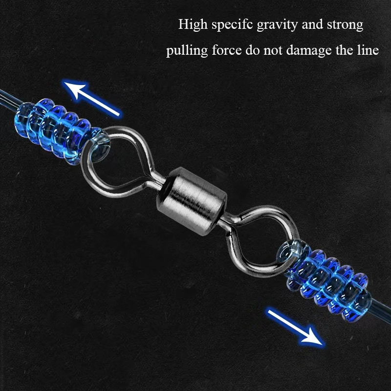 20/100 stücke Angeln Barrel Lager Roll Wirbel Solide Ring LB Lockt Stecker 17 Größe Angelgerät Zubehör Fisch Werkzeug – Detail 7