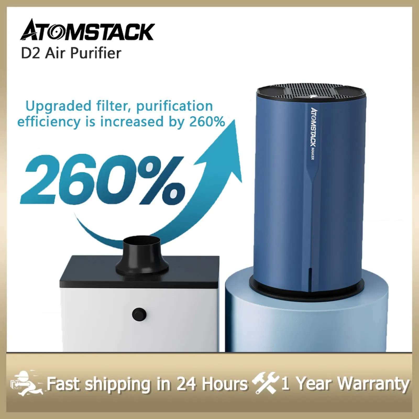 Atomstack D2 Air Purifier for Laser Engraver Smoke Filter Low Noise
