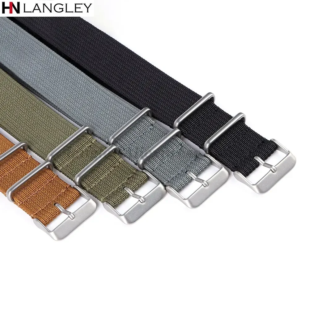 Enhanced Nylon Braid Ribbed Sport Strap with Matte Buckles