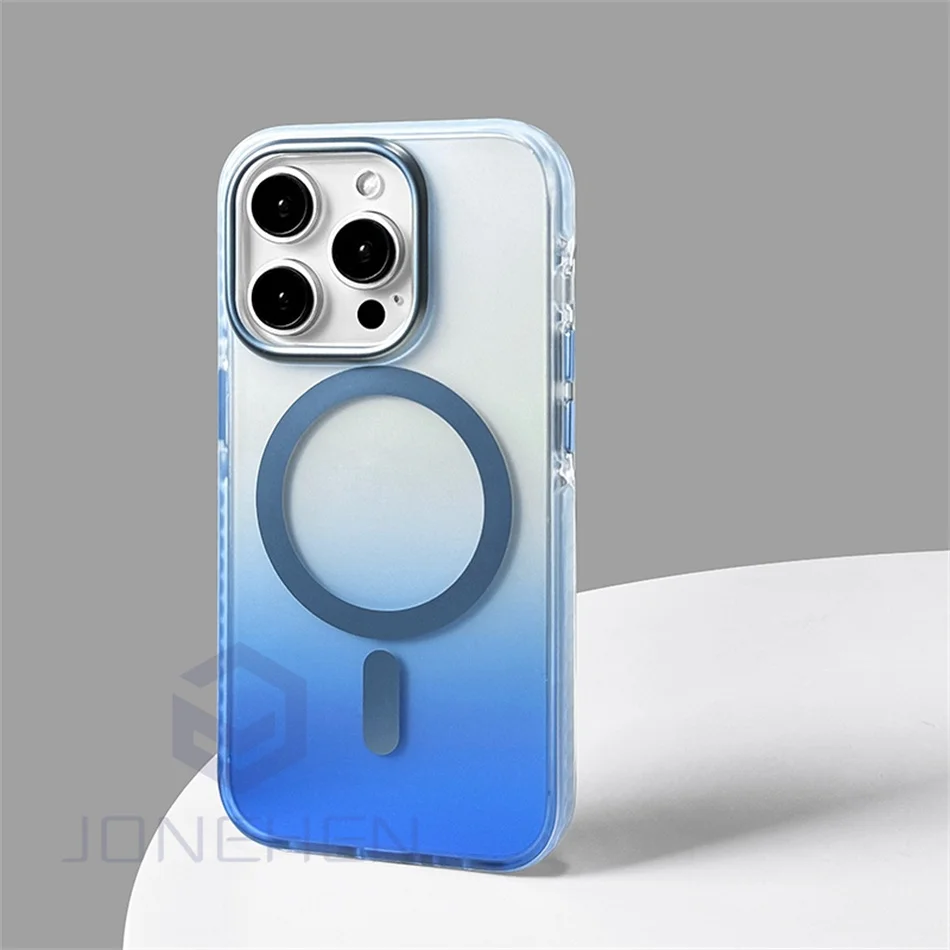 Luxury Gradient Shockproof Magnetic Cover with Premium Matte Finish - Magsafe Wireless Charging Compatible Case