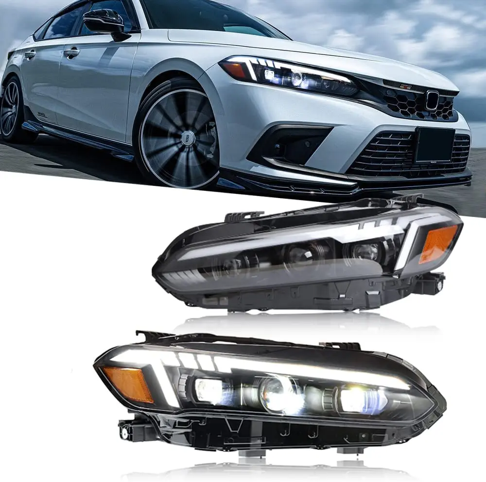

Headlamps for 2022 Honda Civic 11th Gen Sedan Accessories Sequential Turn Signal Startup Replacement Front Lamp Not Fit 240 AFS