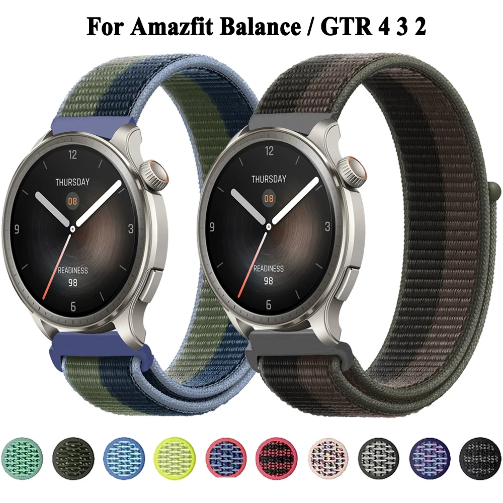 

22mm Nylon Watch Strap For Amazfit Balance Smartwatch Band For Amazfit GTR 4/GTR 3 Pro/GTR 2E/GTR 47mm Bracelet Watchband Belt