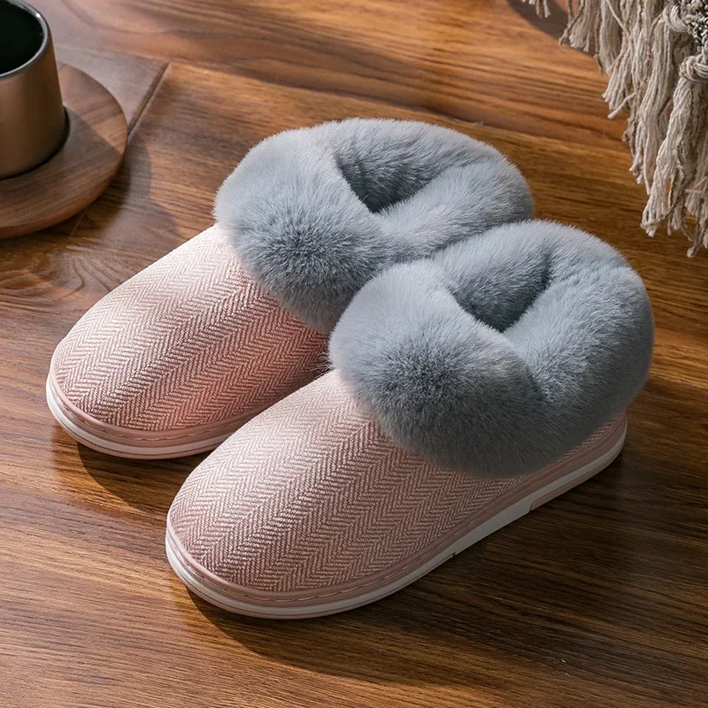 Warm Plush Ankle Snow Female Thick Boots Shoes Couple Toddler Indoor Home Fur Women Short Boots Winter Soft Women Men Boots