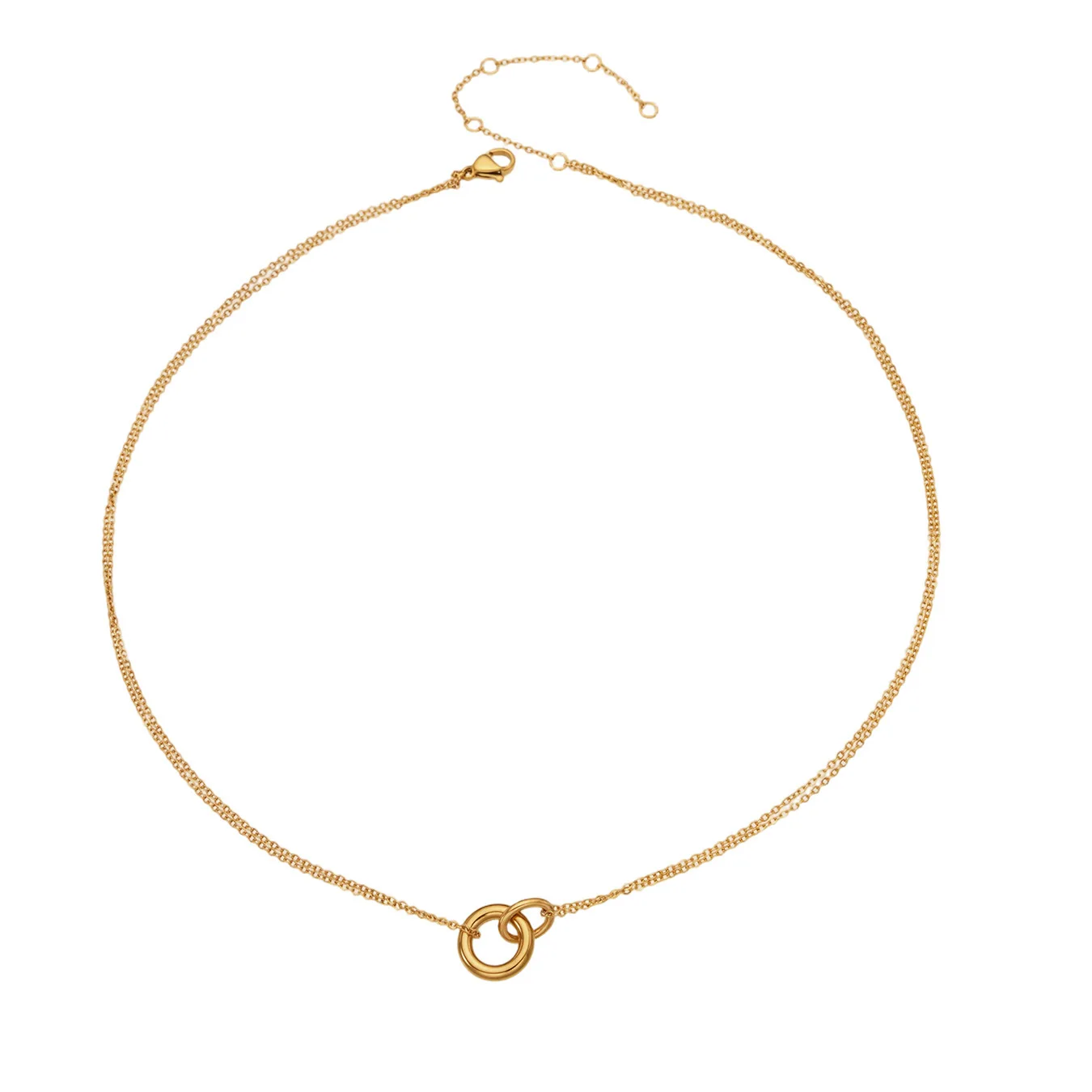 316L Edelstahl 18K Vergoldete Halskette Geometrischer Runder Anhänger Halsketten Mode Minimalistischer Choker Damenschmuck
