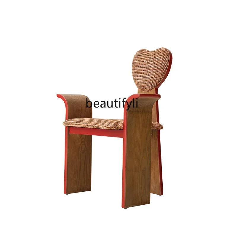 

Dining Chair French Style Mid-Ancient Dining-Table Chair Solid Wood Armchair