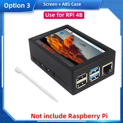 Raspberry Pi 3.5 Touch Screen LCD Display with Optional Case and Cooling Fan (4B ABS Case)
