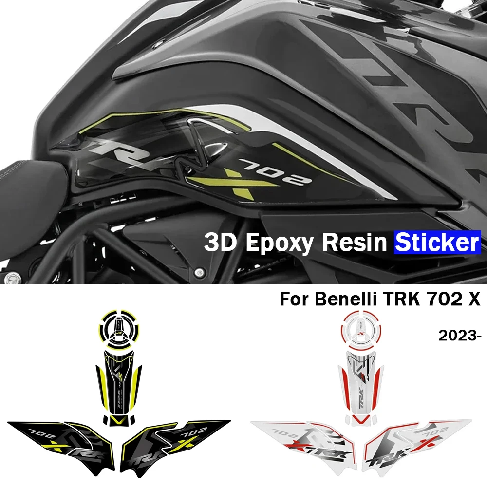 

For Benelli TRK 702 X TRK 702X 3D Gel Epoxy Resin Sticker 2023- 2024 Motorcycle Accessories Anti-scratch Tank Pad Protection Kit