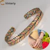 Vinterly Pure Copper Bracelets Women Braided Magnetic Therapy 9mm Adjustable High Magnets Cuff Bangles Resizable Jewelry Female 1