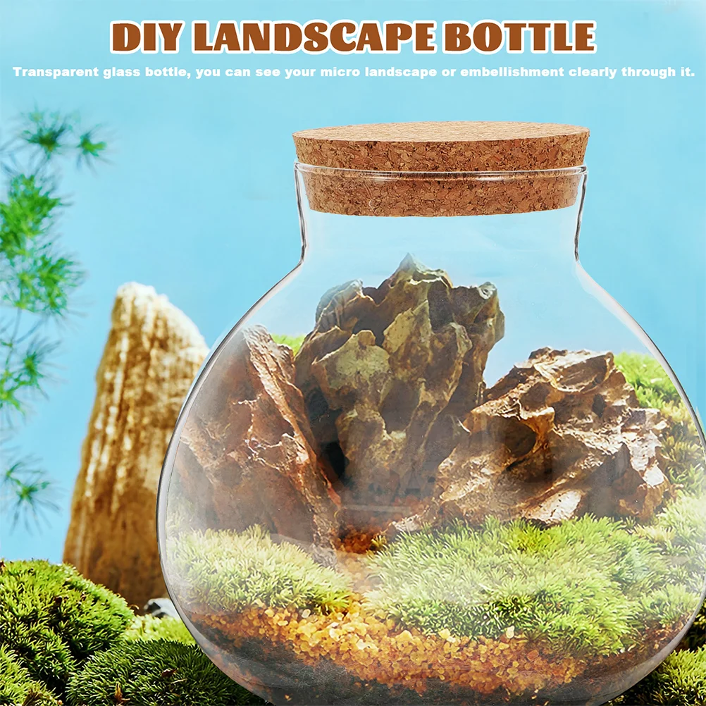 

2pcs Practical Glass Bottle Spherical Terrarium Ecological Bottle Micro-landscape Bottle