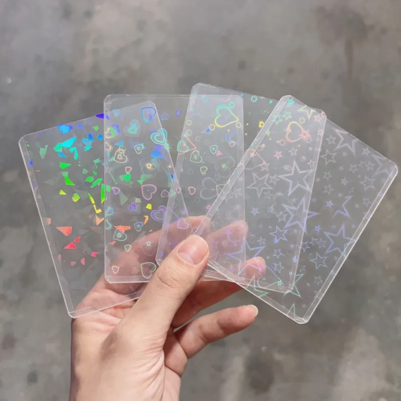 Card Protector B8 Hard Cover Star Heart Sleeves For Holo Postcards Top Load Films Photocard Game Cards 10pcs/Pack