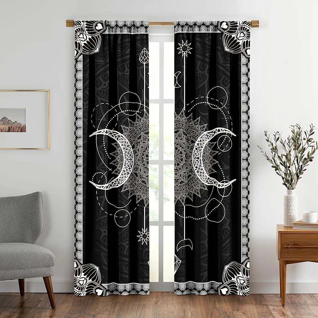 

Abstract Sun Moon Ghothic Baroque Tarot Custom Kid's Window Curtains Blinds for Living Room Bedroom Kitchen Door Home Decor 2Pcs