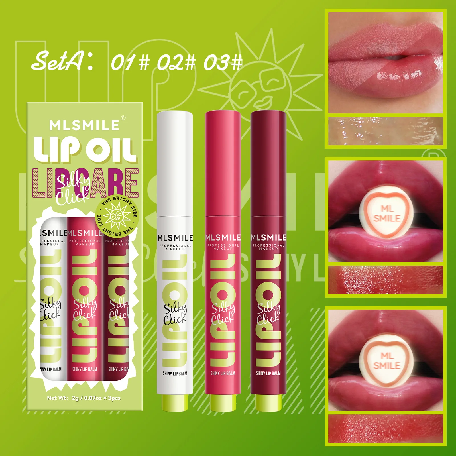 thumbnail image 1 of 3Pcs/box Mirror Glass Solid Lip Glaze Set Makeup Water Light Lip Gloss Stick Moisturizing Lipstick Tint Kit Lip Oil Lipstick Pen, 1 of 5