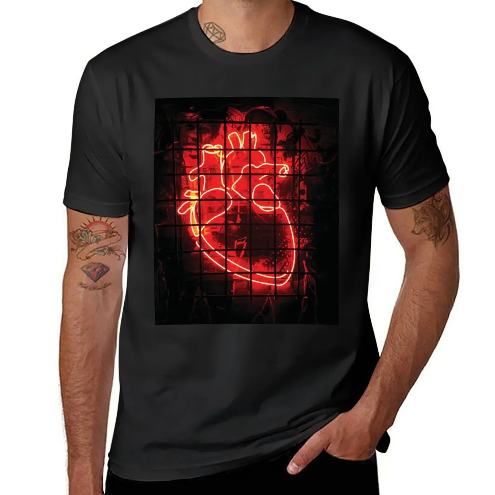 

Heart Neon Light T-Shirt customizeds customs design your own sweat men clothing