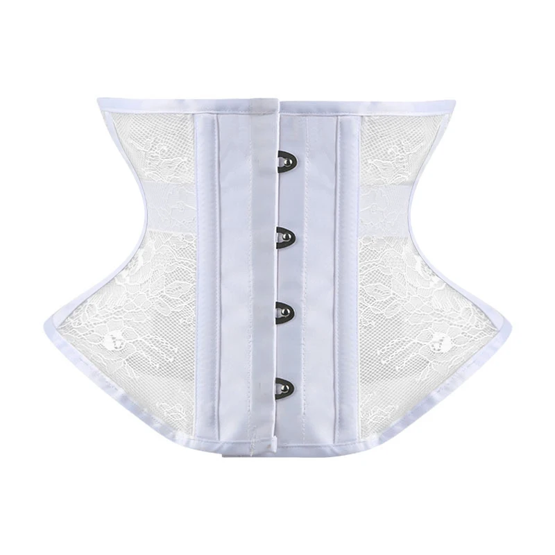 Description Picture 4 of itemLace Underbust Corset Gothic Busteris and Corsets Short Torso Waist Trainer Hourglass Waist Cincher Sexy Corselet Black White