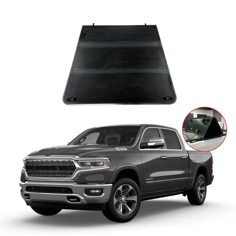 

Wholesale High Quality Hard Folding Truck Bed Cover Kit Hard Tri-Fold Tonneau Cover for Dodge Ram 1500