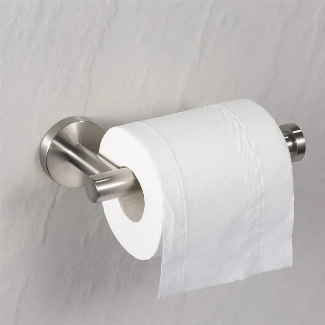 Support de rangement de papier toilette rond en acier inoxydable 304, support mural pour distributeur de rouleaux de papier toilette, support de salle de bain 2