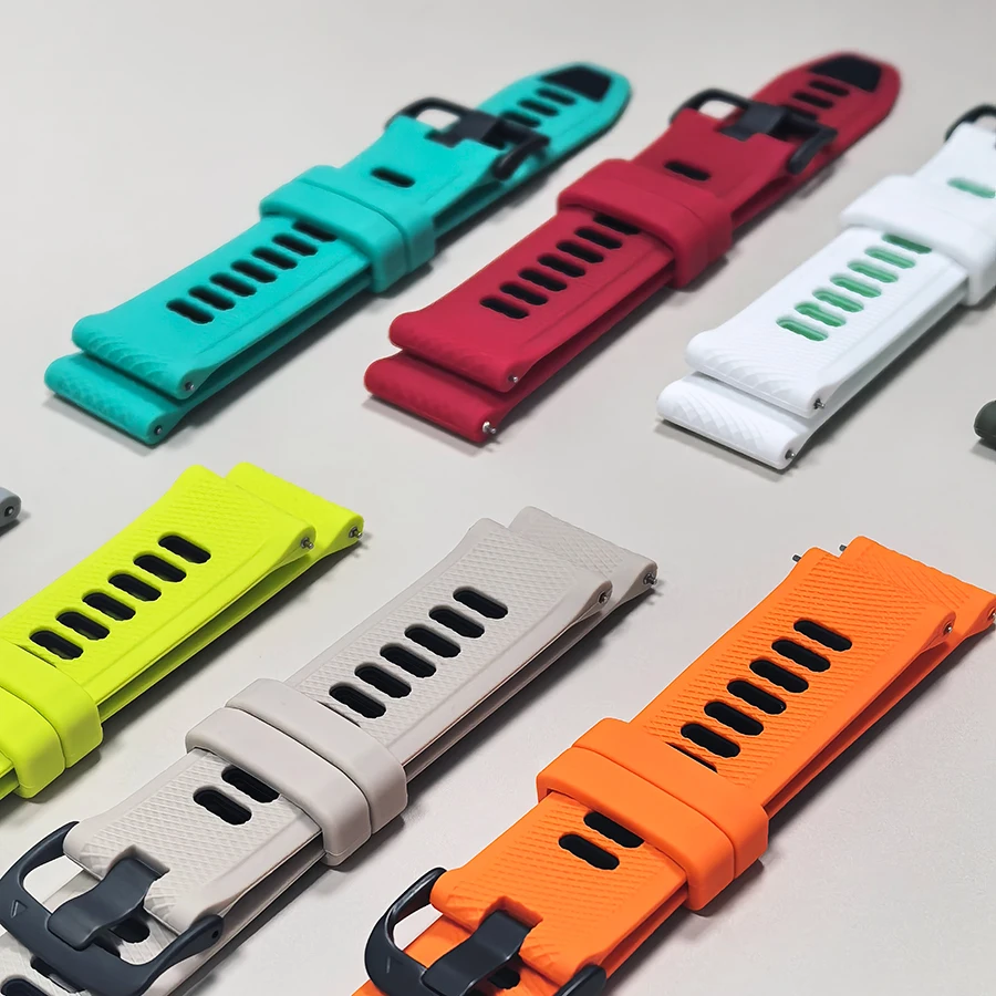 Two-Tone Silicone Watch Strap - 22mm Smartwatch Bracelet Band