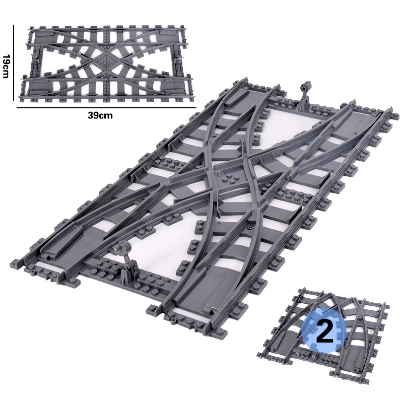 City Train Tracks Building Set - Flexible, Straight, Curved, and Switch Rails