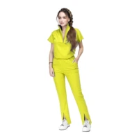High Quality Multi Color Tunic Spa Work Suit Nurses Hospital Uniform Scrub Sets Women Zipper Set Short Sleeve Medical Uniforms - Image 2