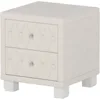 Nightstand with Storage Drawers, Upholstered Velvet Bedside End Table for Small Bedroom, Beige 5